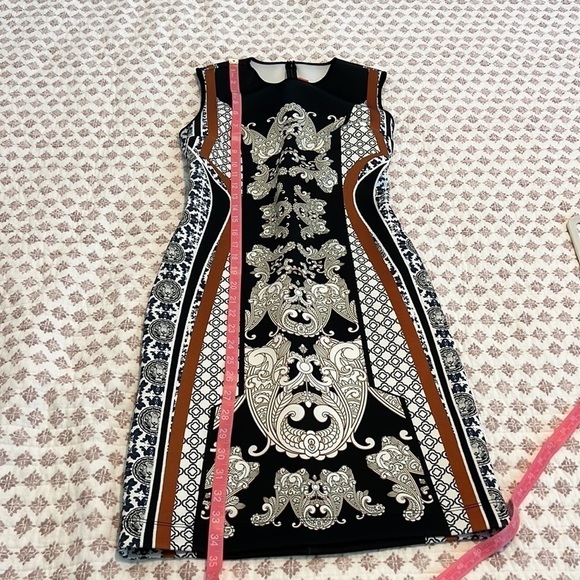 Clover Canon Bodycon Mini Neoprene Scuba Dress Tiger Bollywood Print Size Small - Picture 17 of 17